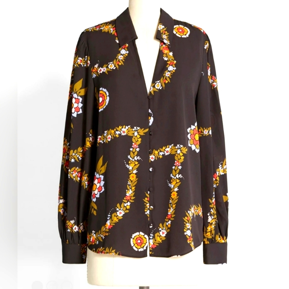 NWT Modcloth Here Comes Success Chiffon Flower Blouse